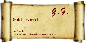 Gubi Fanni névjegykártya